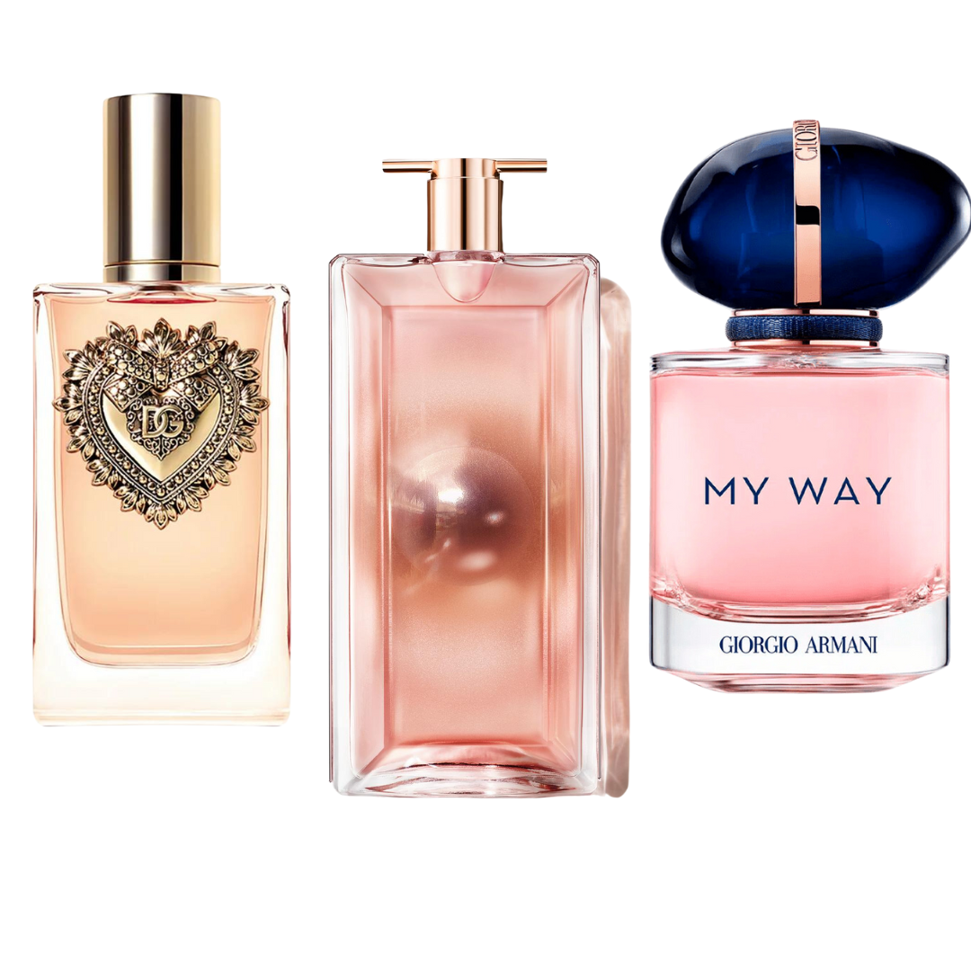 Combo de 3 perfumes Dolce & Gabanna Devotion, My Way Giorgio Armani, Lancôme Idôle 100ml