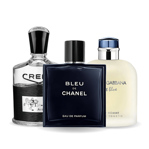 Combo de 3 perfumes Bleu de Chanel, Creed Aventus, Light Blue Dolce Gabbana 100ml