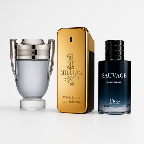 Combo de 3 perfumes Paco Rabanne ONE MILLION, Dior SAUVAGE e Paco Rabanne INVICTUS 100ml